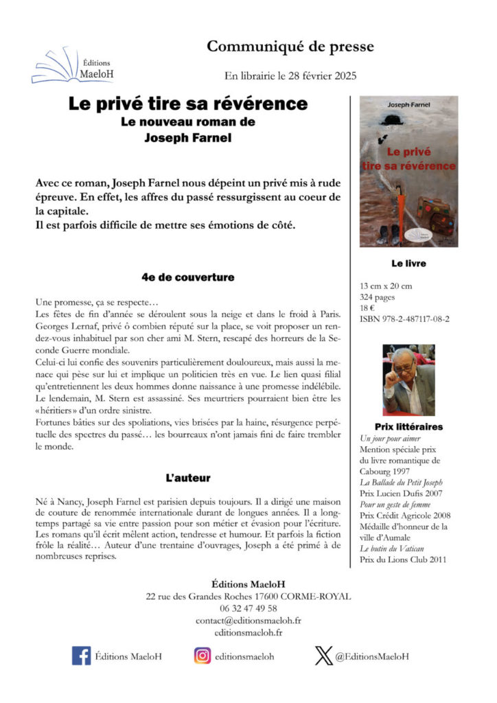 Communiqué de presse – Le privé tire sa révérence