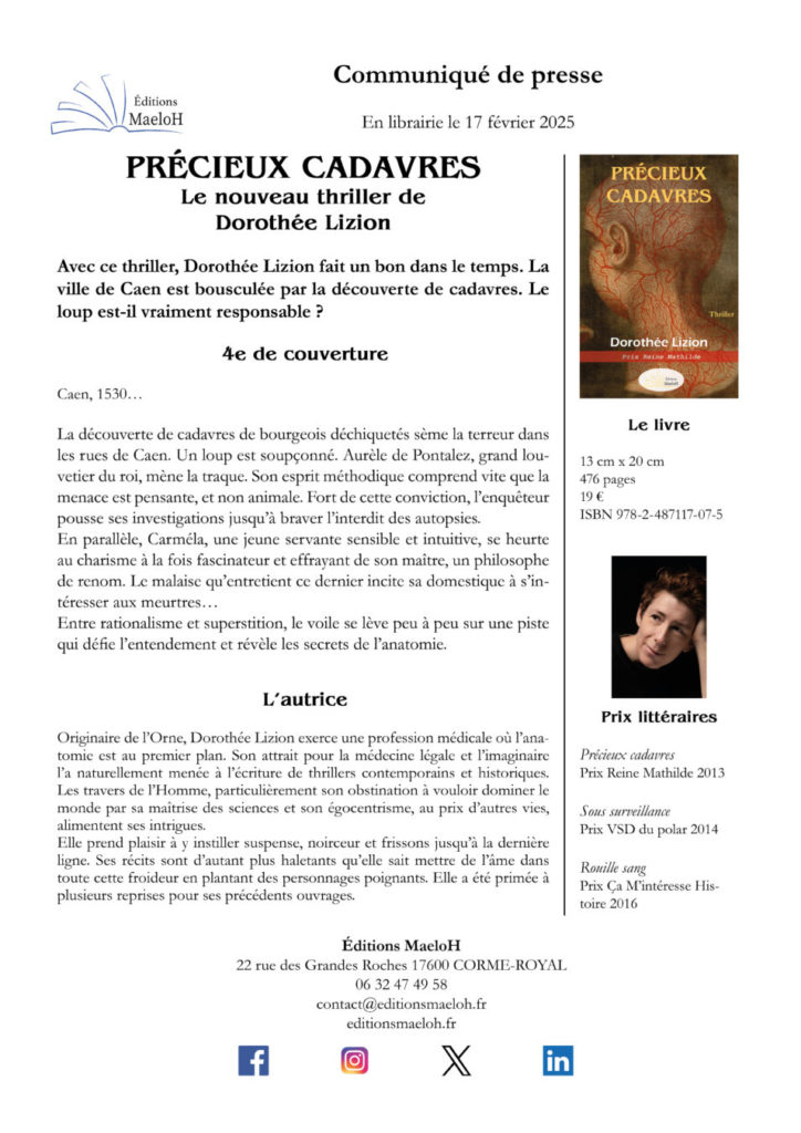 Communiqué de presse – Précieux cadavres