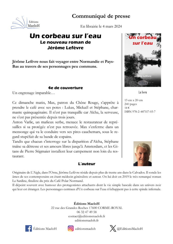 Communiqué de presse – Un corbeau sur l’eau